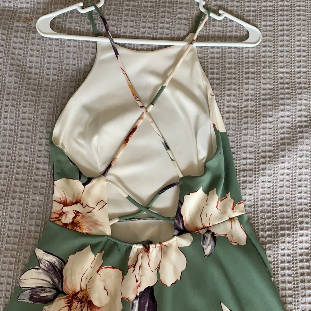 Green/Cream Floral Dress